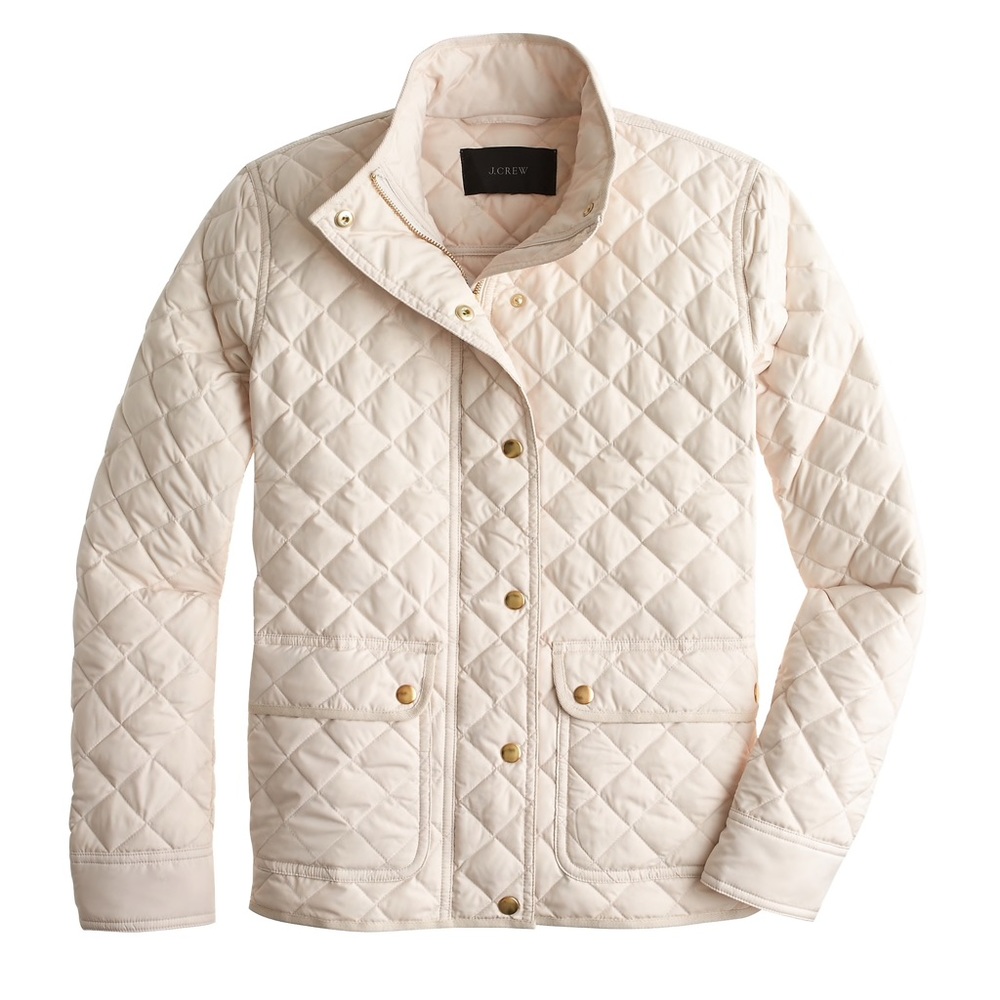JCrew Quilted Cream Jacket